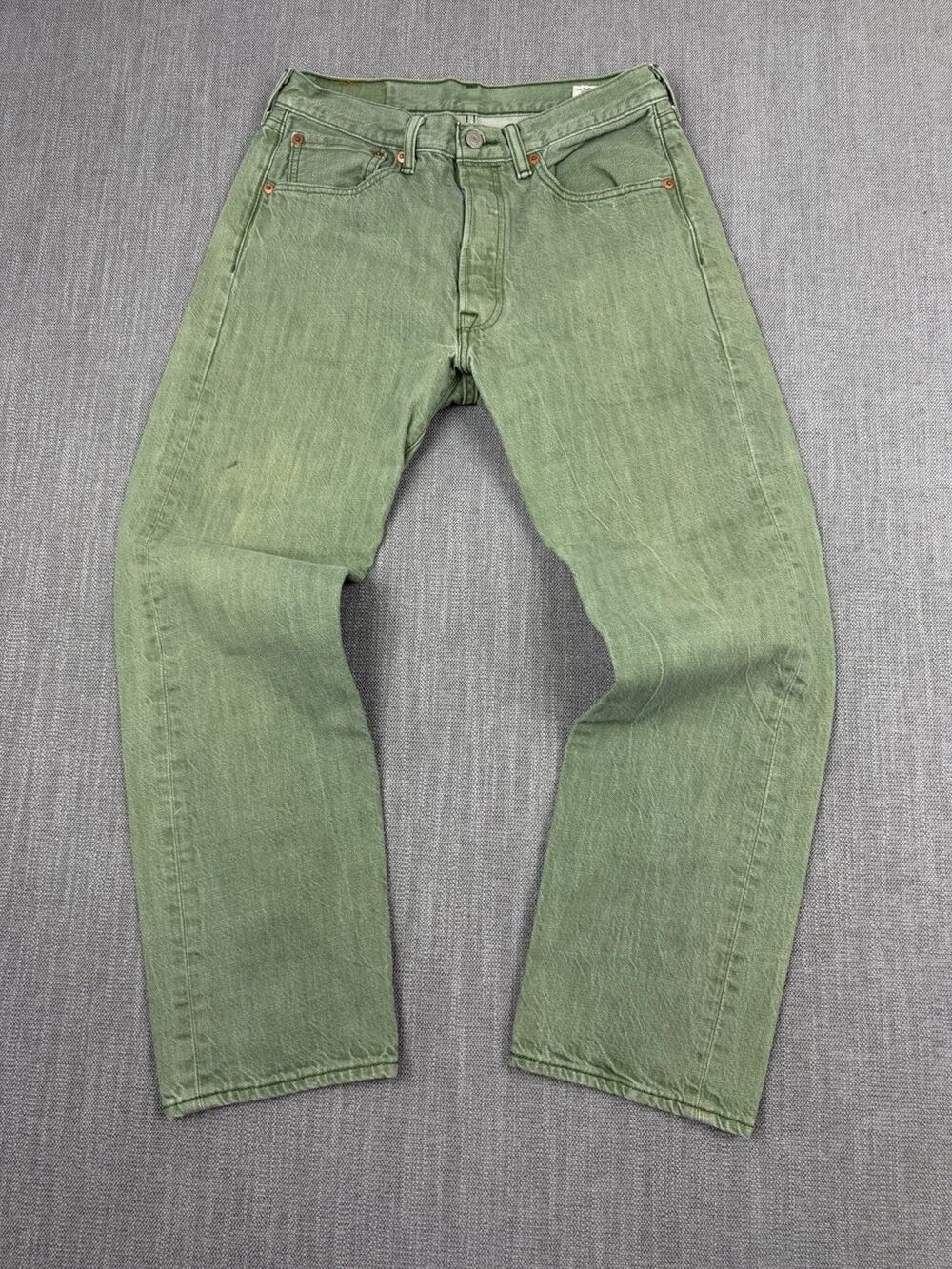 Levi’s 501 XX White Oak Cone Denim Green Jeans Button Fly Men’s 30x27 USA Fabric